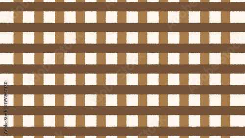  Brown Gingham Fabric Pattern Background with Grunge Texture. Vector Illustration