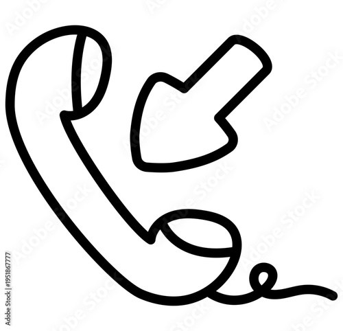 Editable style icon of incoming call