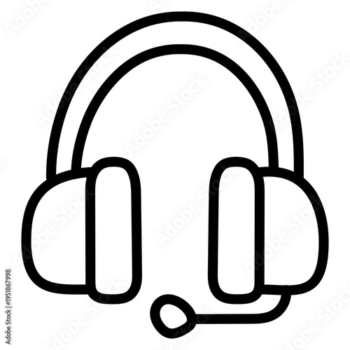 A linear style icon of customer service 