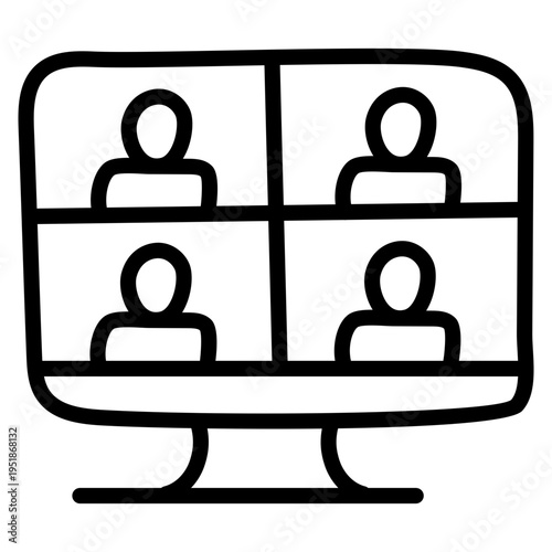 A linear style icon of conference call