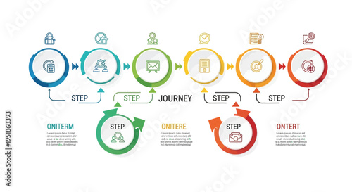 Set of 6 business process infographic elements vector