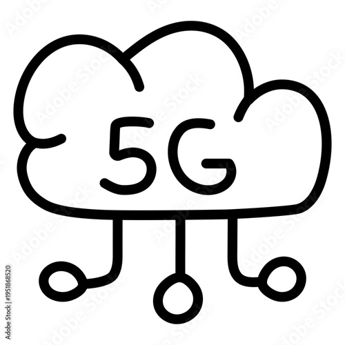 Trendy style icon of cloud 5g network 