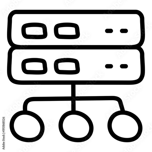 An icon style of server network 