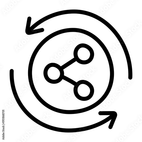 A beautiful design icon of share update 