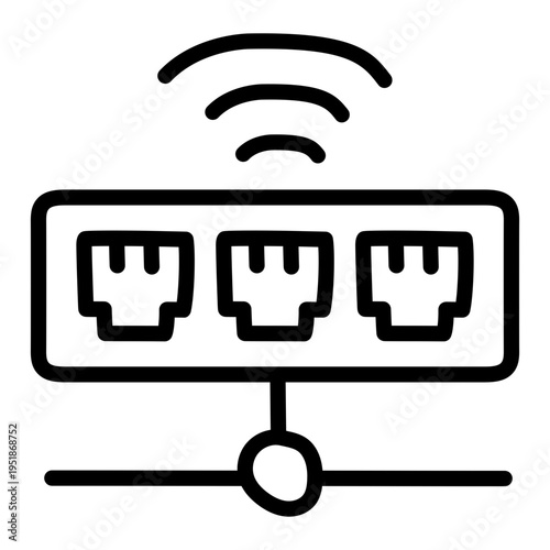 Perfect design icon of network port 