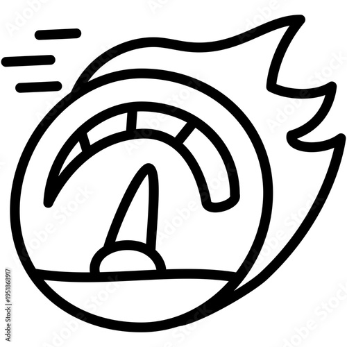 Conceptual linear design icon of fast speed 