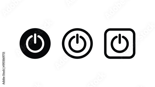 Power button icon set symbol for turning on or off electronic devices