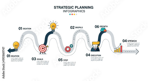 Infographic elements for strategic planning and analytics vector