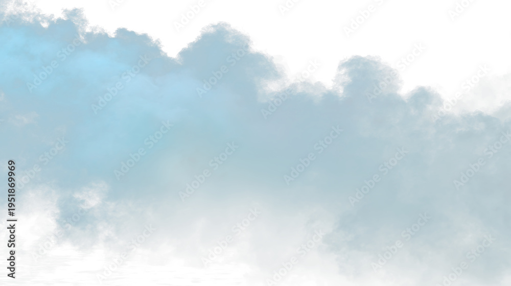 Fototapeta premium Smoke or fog with soft blue tones on a transparent background used for design or art projects