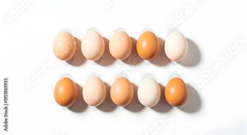 Assorted Eggs in Neat Arrangement