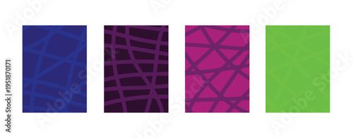 Abstract Geometric Line Pattern Background Set Colorful Modern Minimal Texture Vector Collection