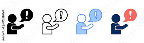 Complaint Tendency icon set multiple style collection