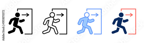 Exit Risk icon set multiple style collection