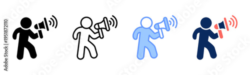 Message Resonance icon set multiple style collection