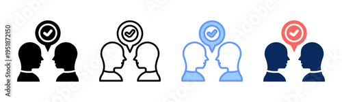 Engagement icon set multiple style collection