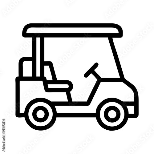 Golfing vehicle buggy transport automobile cart outline silhouette vector illustration
