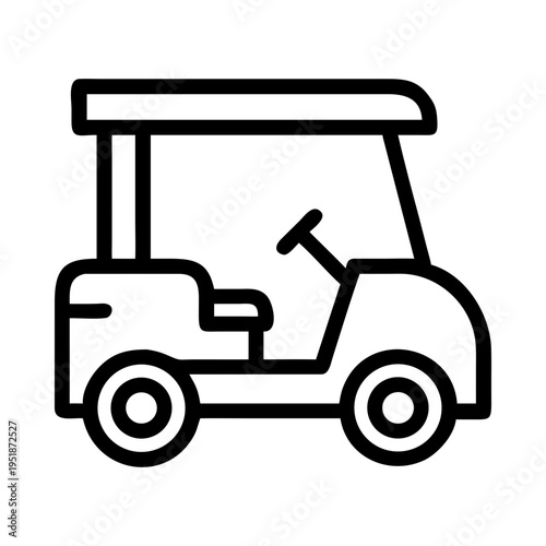 Golf cart vehicle transport buggy automobile machine silhouette vector illustration