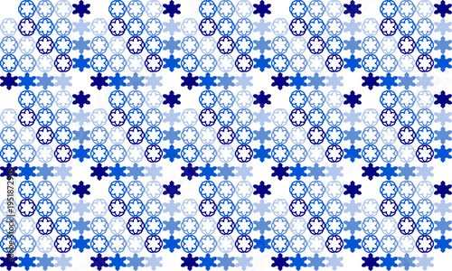 Blue bg, vintage blue star white color block arrange in square grid patchwork repeat seamless style design for fabric print or t-shirt paint or backdrop wall, Tribal seamless geometric pattern