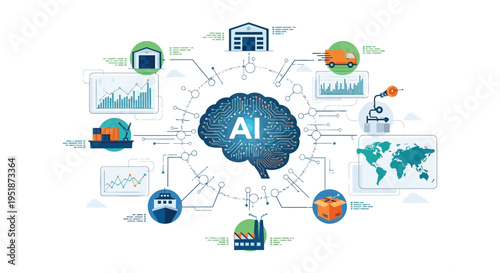 Set of 16 AI and technology icons vector