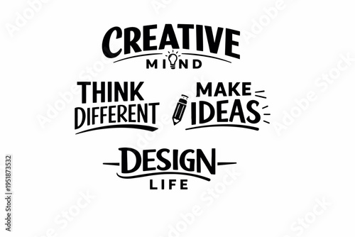 Creative design concepts: inspiring quotes and motivational ideas