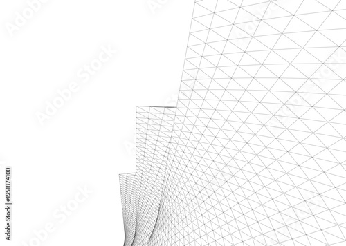 Abstract architectural building vector 3d illustration