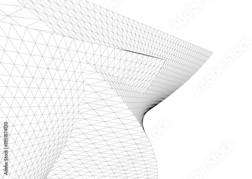 Abstract architectural building vector 3d illustration