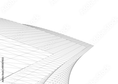 Abstract architectural building vector 3d illustration