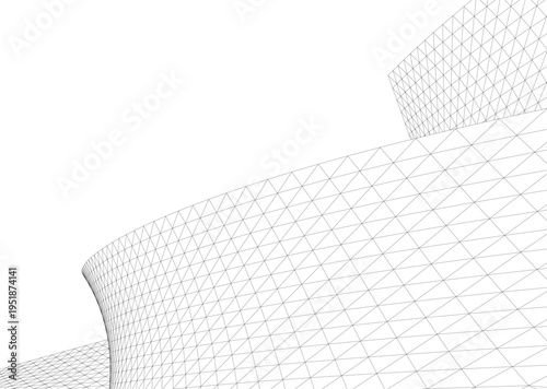 Abstract architectural building vector 3d illustration