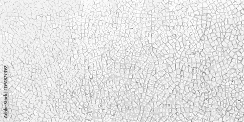 Close up of cracked white textured surface resembling mosaic tiles