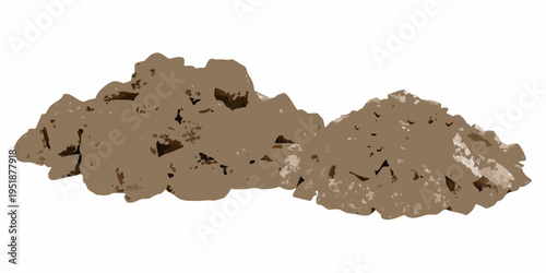 Abstract illustration of brown irregular shapes resembling soil or rock