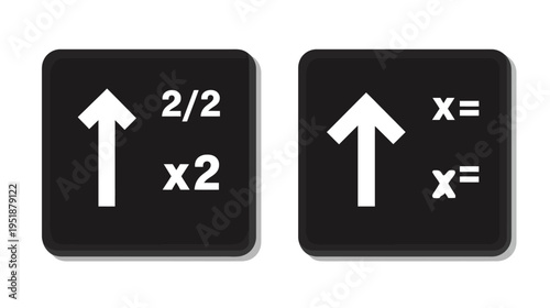 Up Arrow Buttons with Mathematical Symbols for Data Entry, Fractions, and Exponents on Keyboard Interface
