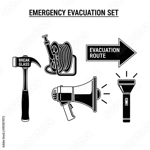 Emergency responders prepare evacuation route with equipment