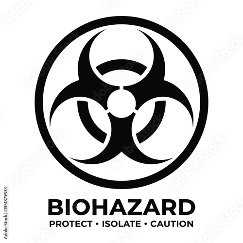 Biohazard symbol warning sign for dangerous biological agents