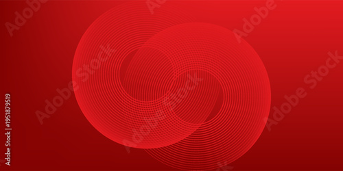 White circle geometric red abstract background. vector