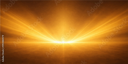 A bright summer sky illustration features an abstract blue and orange background with a burst of sunlight rays and glowing star flares for a nature inspired art wallpaper design