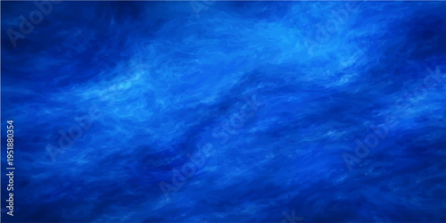 A dark blue abstract background features a motion wave of smoke and fog blending into a deep ocean texture with a flash of lightning