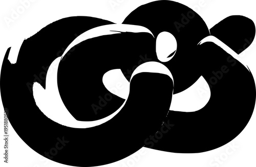 Abstract 3D Glossy Inflated Shapes in Soft Black and White, Tactile Gummy Textures and Playful Geometric Composition for Modern Tech Brand