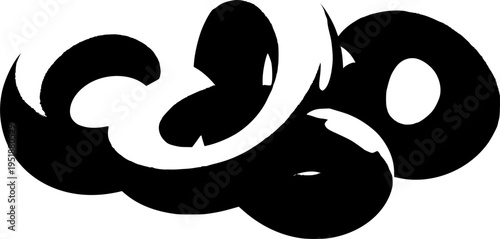 Abstract 3D Glossy Inflated Shapes in Soft Black and White, Tactile Gummy Textures and Playful Geometric Composition for Modern Tech Brand