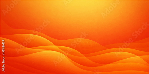 An abstract orange background featuring a vibrant yellow gradient and flowing wave patterns with golden vector lines that create an energetic sun-inspired texture for a modern art wallpaper design