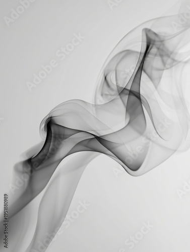 Smoke Rises and Swirls Creating Various Forms on a Plain Background