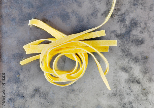 Italian egg pasta tagliatelle