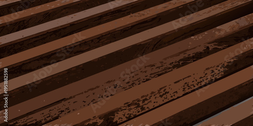 Abstract background of brown and beige wooden planks in diagonal lines