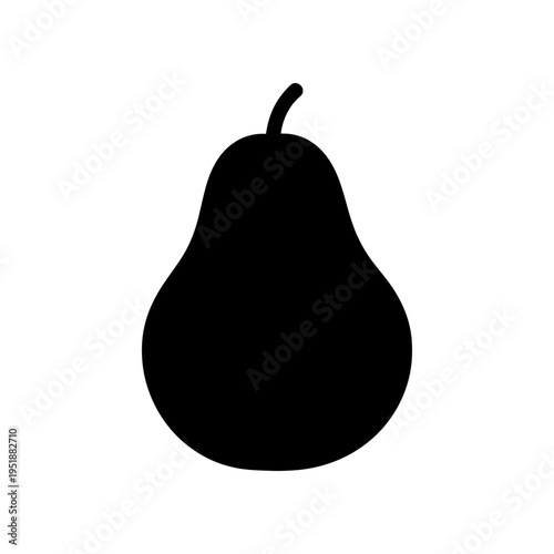 Ripe black pear isolated on white background minimalist fresh fruit product photography
