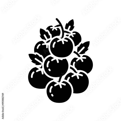 Cluster of blackberries isolated on white background fresh summer fruit illustration