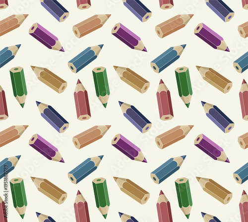 Seamless background with colored pencils.