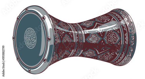 Hand painted darbuka drum with intricate design