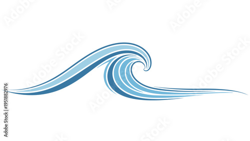 Blue Wave Illustration Design.