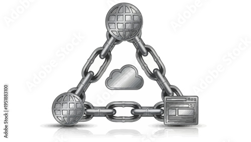 Cloud Computing Security Concept.
