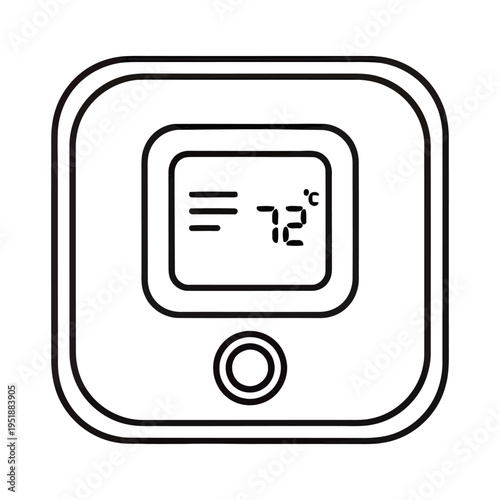 digital indoor thermometer showing 72 degrees celsius isolated on white