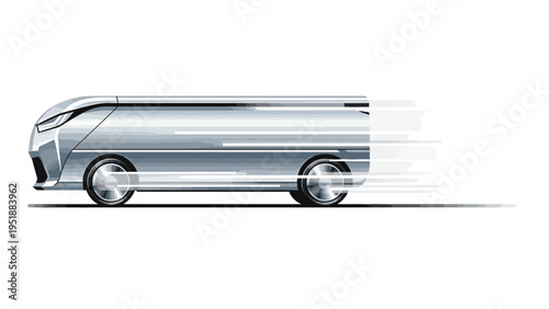 Futuristic Silver Van Design.